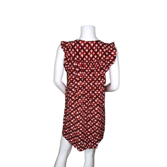LOFT Amaryllis Tassel Floral Print Red Black Dress Sz XS - Picture 3 of 8